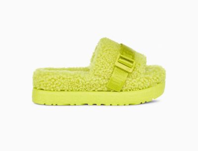 UGG Fluffita Platforms Slides for Womens - Green India
